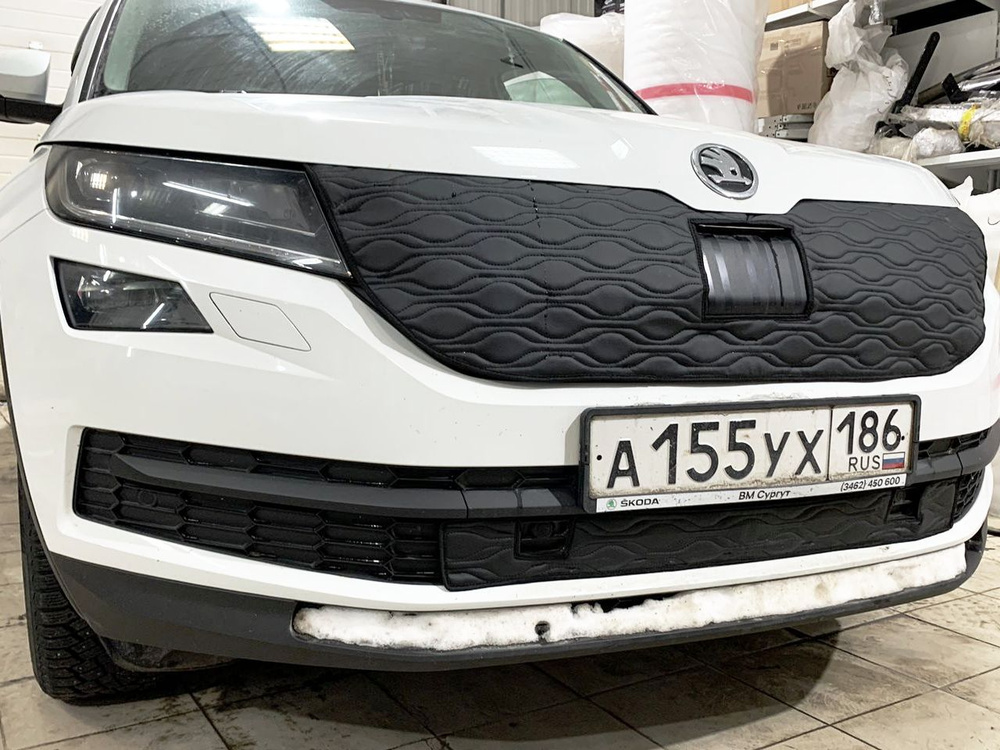 Утеплитель радиатора и бампера для Skoda Kodiaq 2016-2022 РАДАР+ПАРКТРОНИКИ Школда Кодиак  #1