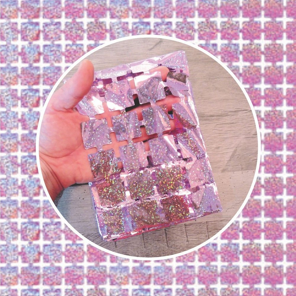 Busina-art Дождик, квадратик розовый с блестками, 200 см, #1