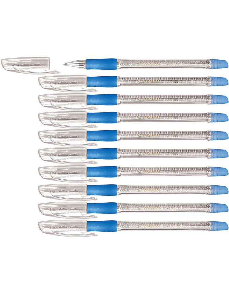 STABILO Набор ручек Шариковая, толщина линии: 0.3 мм, цвет: Синий, 10 шт.  #1