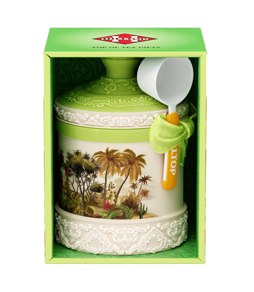 Чай Hilltop керамическая чайница с ложкой "Пейзажи Цейлона", 50 г  #1