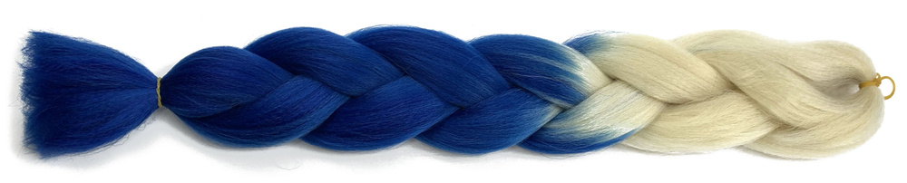 Канекалон для волос двухцветный блонд/синий #1