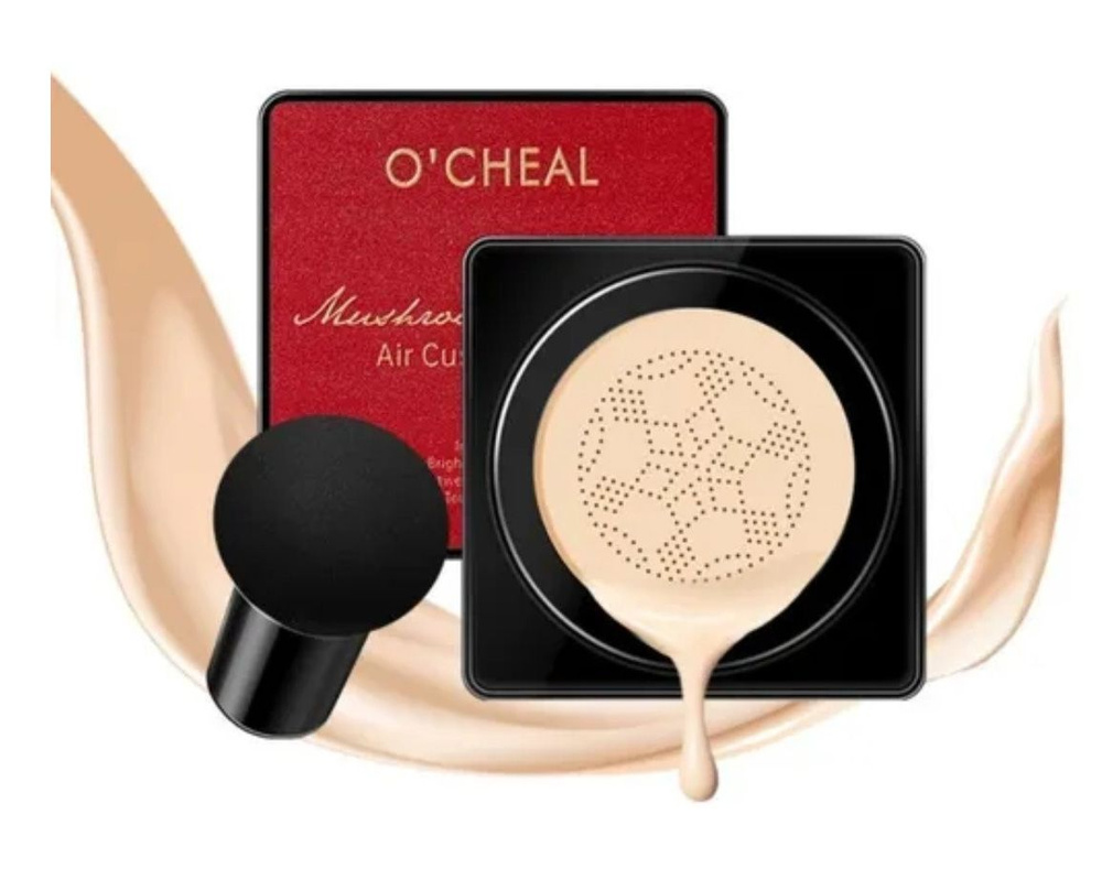 O'CHEAL Пудра-кушон Mushroom Spring Air Cushion Frost, 20 г, #01 слоновая кость  #1