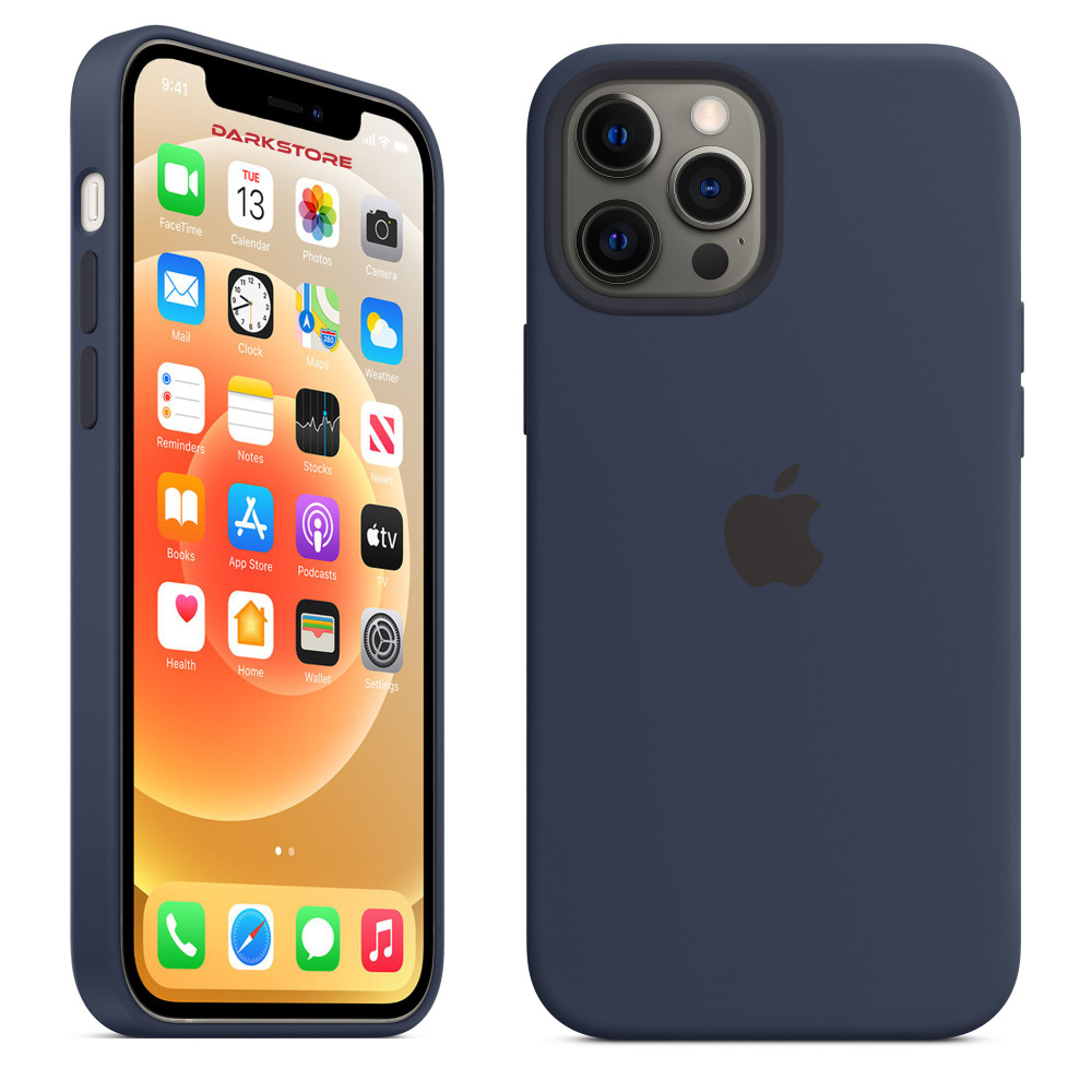 Силиконовый чехол Apple с Soft-touch покрытием на iPhone 12 Pro Max / Apple  Silicone Case с бархатным покрытием внутри, Темно-синий (Deep Navy) -  купить с доставкой по выгодным ценам в интернет-магазине OZON (