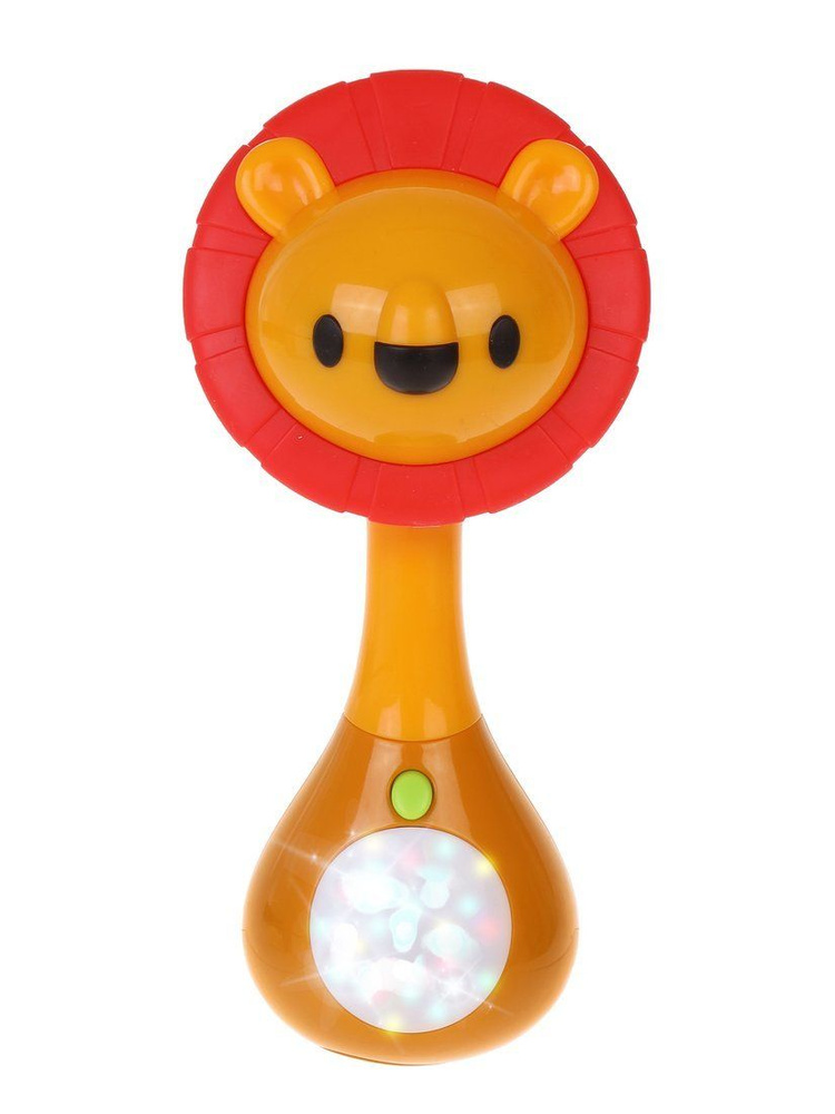 Музыкальная игрушка погремушка пластиковая Жирафики Львенок  #1