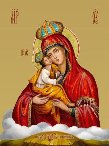 Освященная икона на дереве ручной работы - Почаевская икона божьей матери, 15х20х3,0 см, арт И7953  #1
