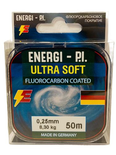 Леска рыболовная, монофильная ULTRA SOFT Fluorocarbon coated, 50 м; 0.25 мм ENERGI-P.I.  #1