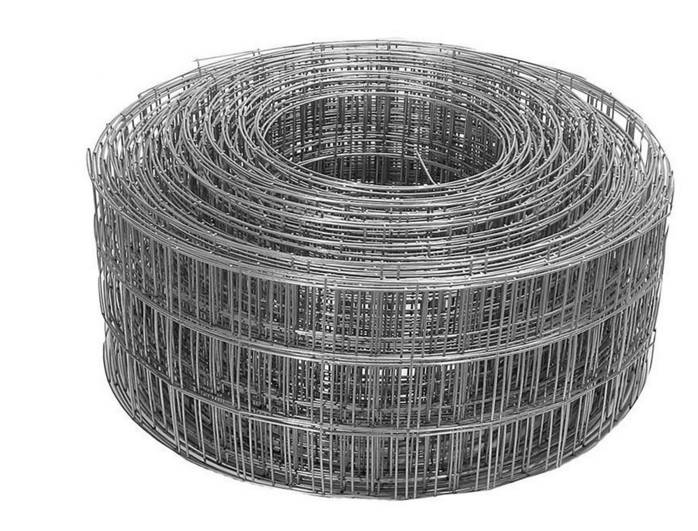 Сетка сварная оцинкованная ячейка 50х50 мм, d-1,4 высота 150 мм, длина 7 м. Строительная, фильтровая, #1