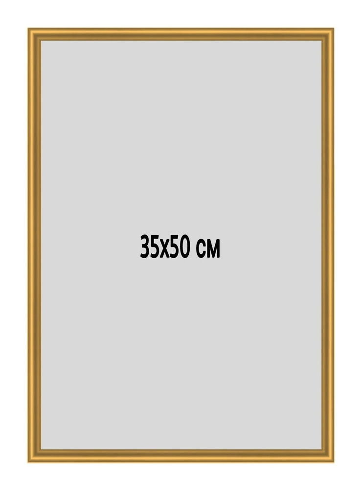 Фоторамка металлическая (алюминиевая) золотая для постера, фотографии, картины 35х50 см. Рамка для зеркала. #1
