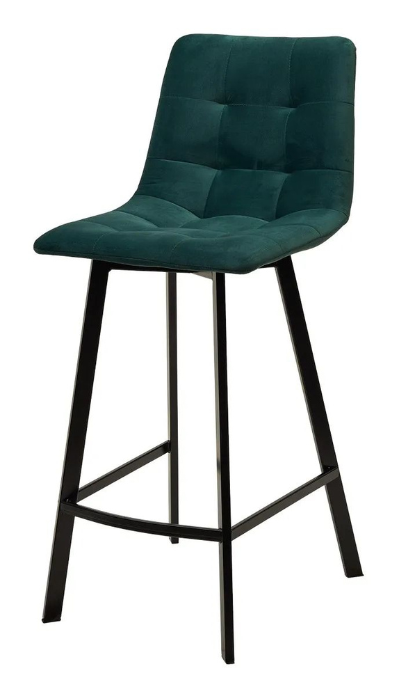 M-City Полубарный стул 1шт. CHILLI-QB SQUARE зеленый #19, велюр / черный каркас (H-66cm)  #1