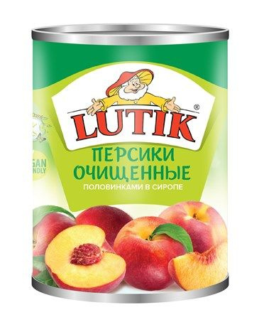 Персики Lutik очищенные в сиропе, 425мл, 3 шт #1