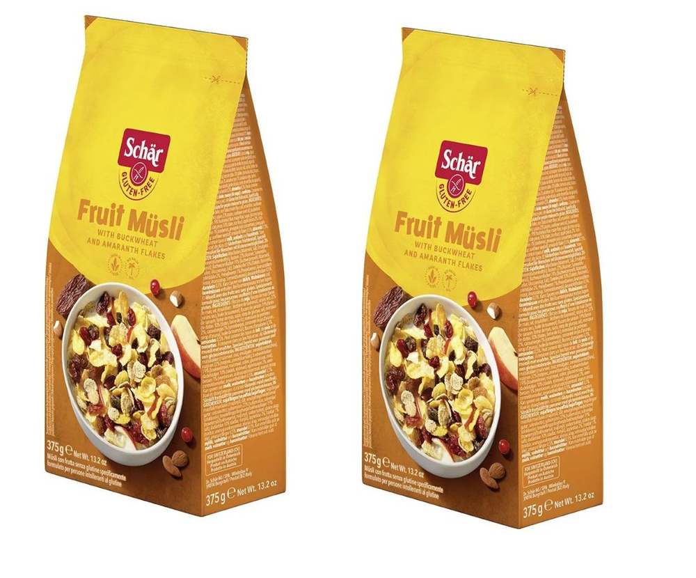 Мюсли фруктовые Schar "Fruit musli" без глютена, 2 шт по 375 г #1