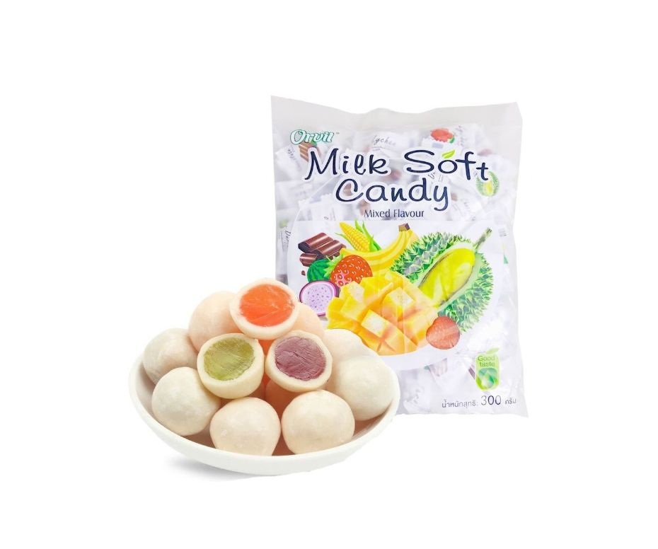 Тайские молочные конфеты ассорти Milk Soft Candy Mixed Flavour 320гр #1