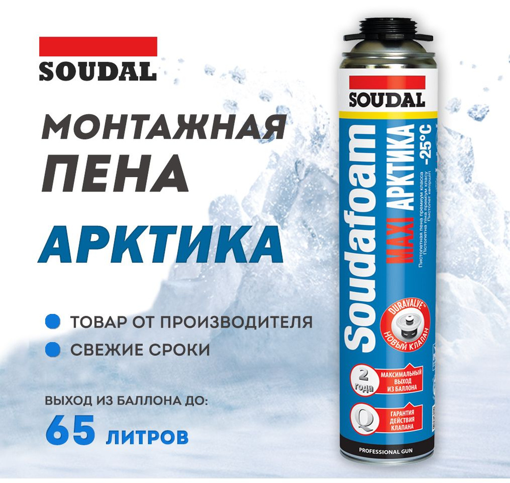 Профессиональная монтажная пена Soudal Maxi Арктика, 1000 мл, зимняя  #1