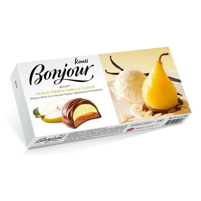 Десерт BONJOUR KONTI Груша с французской ванилью, 232гр х 3шт #1