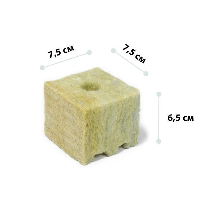 Субстрат минераловатный в кубике 8 шт, 7.5х7.5х6.5 см, отверстие 15х15 мм / проращиватель семян  #1