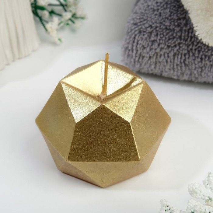 Свеча фигурная Многоугольник , 5х5 см, золото #1