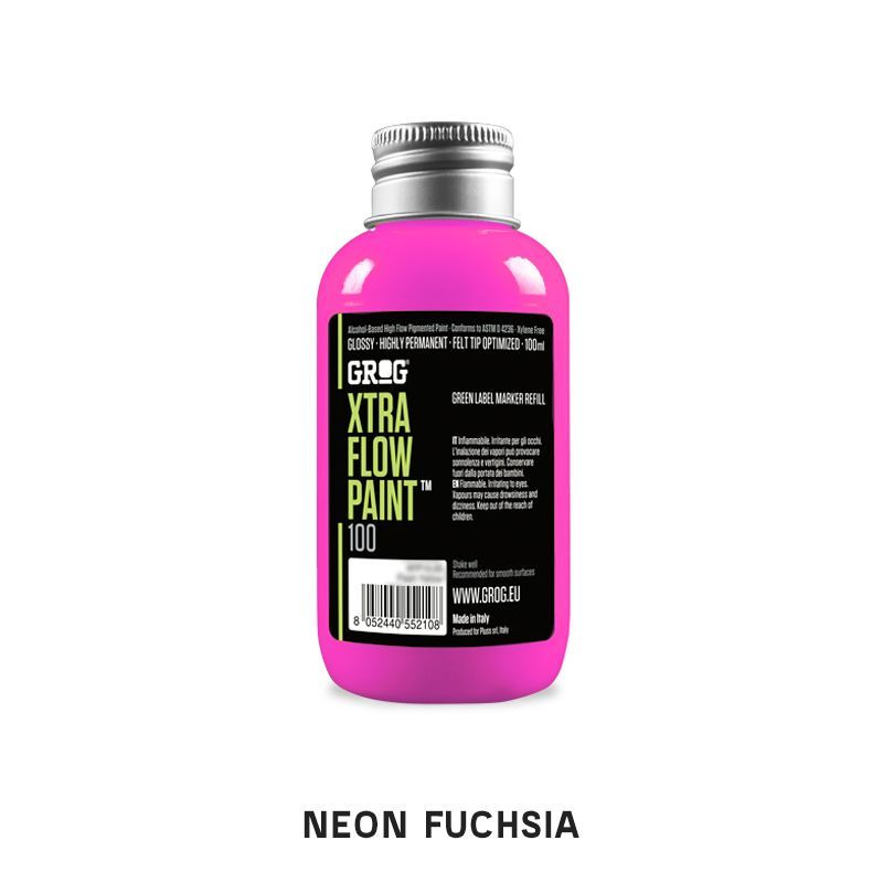 Чернила Grog Xtra Flow Paint 100 мл/ неон-фуксия/ Neon Fuchsia #1