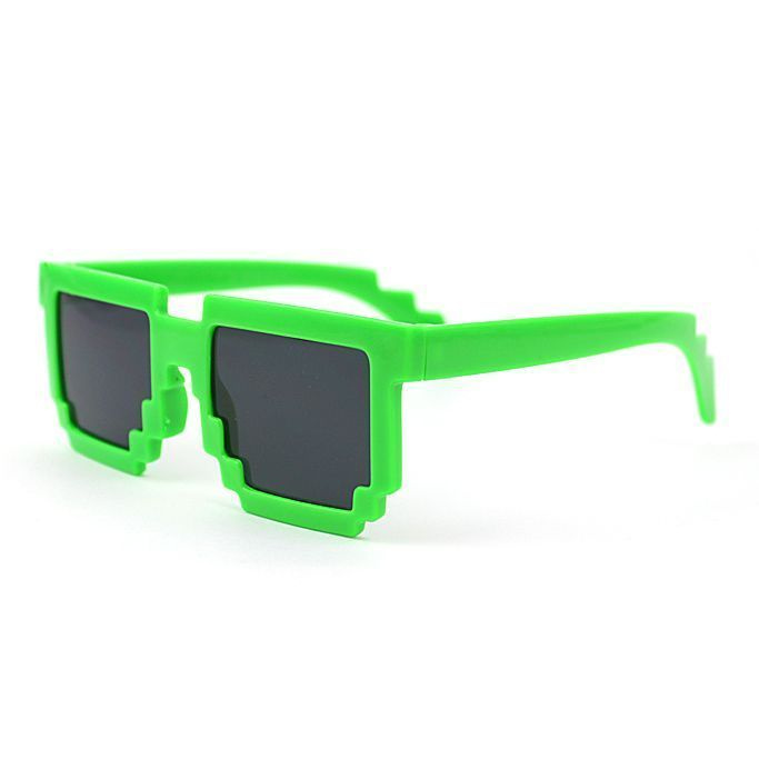 Карнавальные очки "Пиксели", зеленые #1