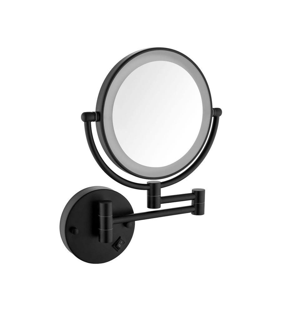 Зеркало косметическое двустороннее с 5-кратным увеличением и подсветкой Timo Saona 13376/03 черный  #1