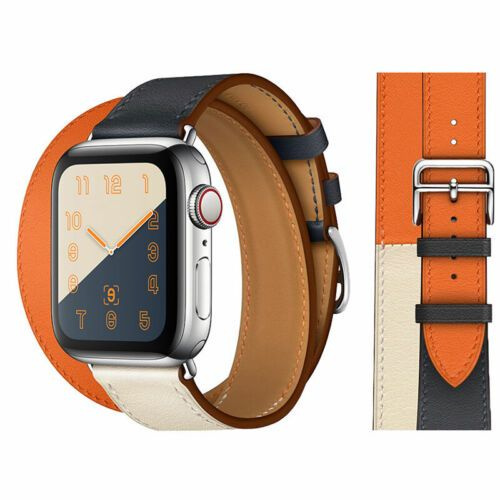 Двойной тур Watch Band для Эпл Вотч iWatch Ultra Series SE 8 7 6 5 4 3 2 1,Синий/белый/оранжевый,38mm,40mm,41mm #1