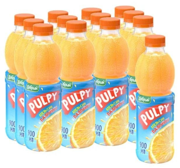 Напиток Добрый Pulpy Pulpy Апельсин, 12 шт по 0,9 л ПЭТ #1