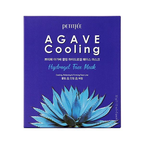 PETITFEE Гидрогелевая охлаждающая маска для лица с экстрактом агавы Agave Cooling Hydrogel Face Mask #1