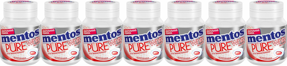 Жевательная резинка Mentos Pure White Клубника, комплект: 7 шт. по 54 г  #1