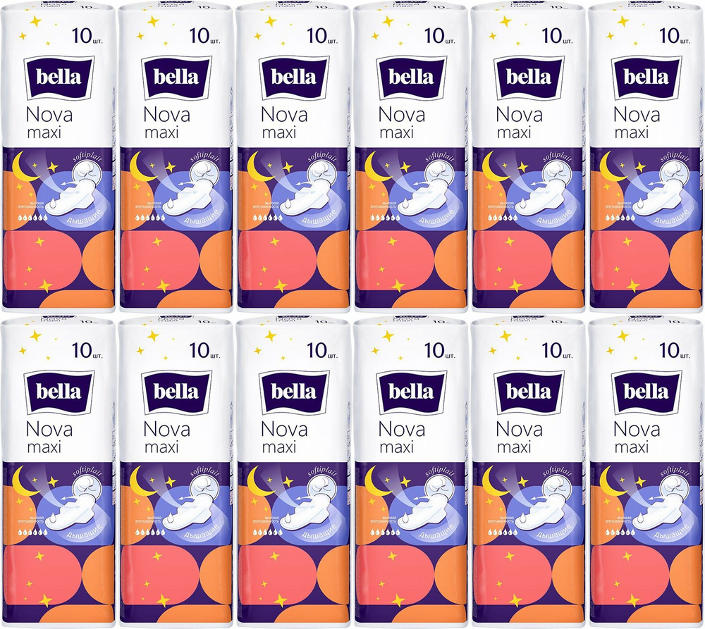 Прокладки гигиенические Bella Nova Maxi, комплект: 12 упаковок по 10 шт  #1