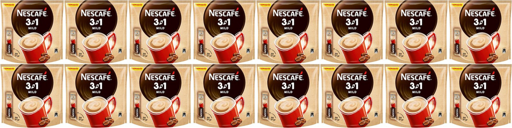 Кофейный напиток Nescafe 3 в 1 Mild в стиках 14,5 г х 20 шт, комплект: 16 упаковок по 290 г  #1