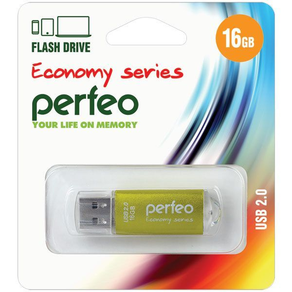 Perfeo USB-флеш-накопитель E01 16 ГБ, золотой #1