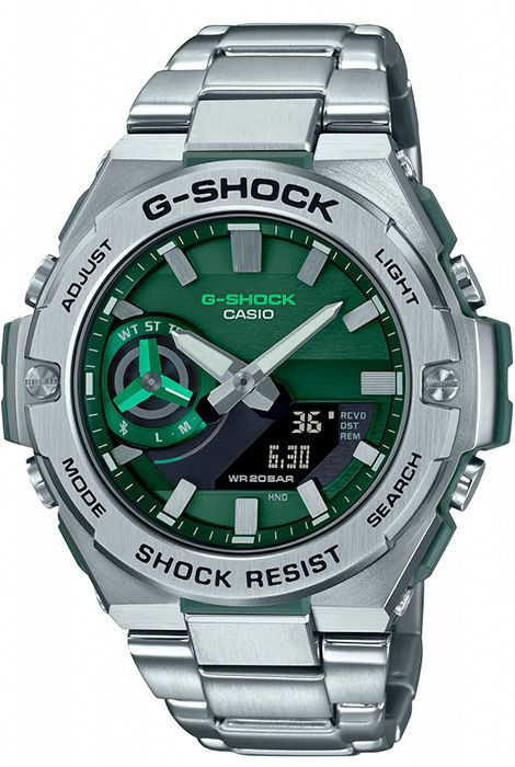 Противоударные водонепроницаемые мужские часы Casio G-Shock GST-B500AD-3A с Bluetooth (блютуз) на металлическом #1