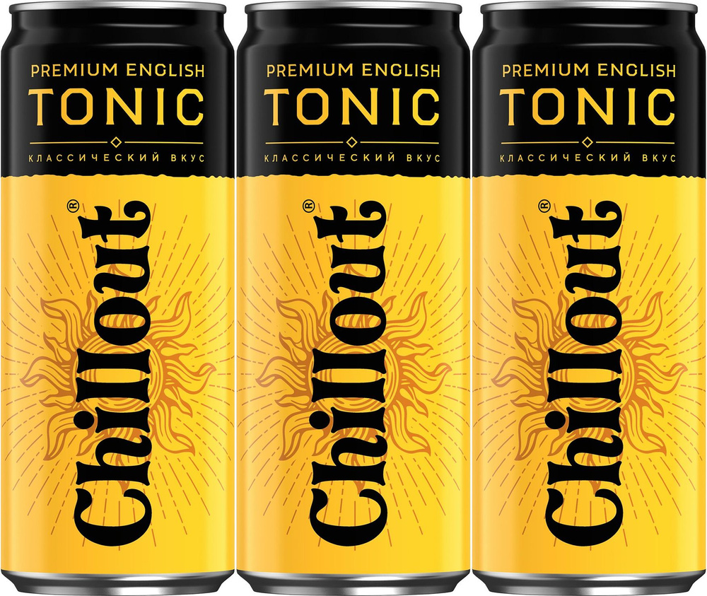 Газированный напиток Chillout Premium English Tonic 0,33 л, комплект: 3 упаковки по 330 мл  #1