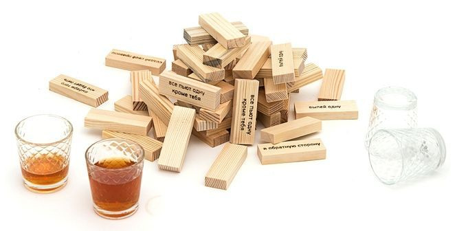 Игра настольная Падающая башня Jenga Джанга рюмочка за рюмочкой  #1