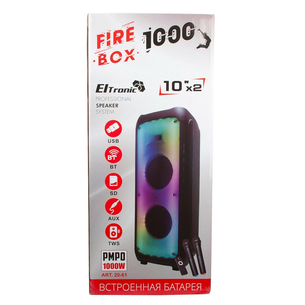 Колонка 10" (20-61) FIRE BOX 1000) динамик 2шт/10" ELTRONIC с TWS #1