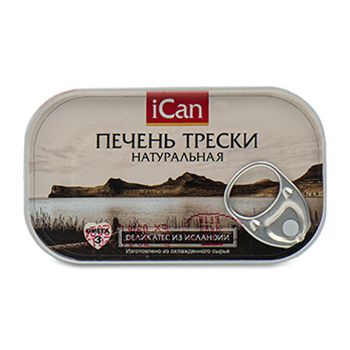 Печень трески натуральная, iCan, 115 г, Исландия 1шт #1