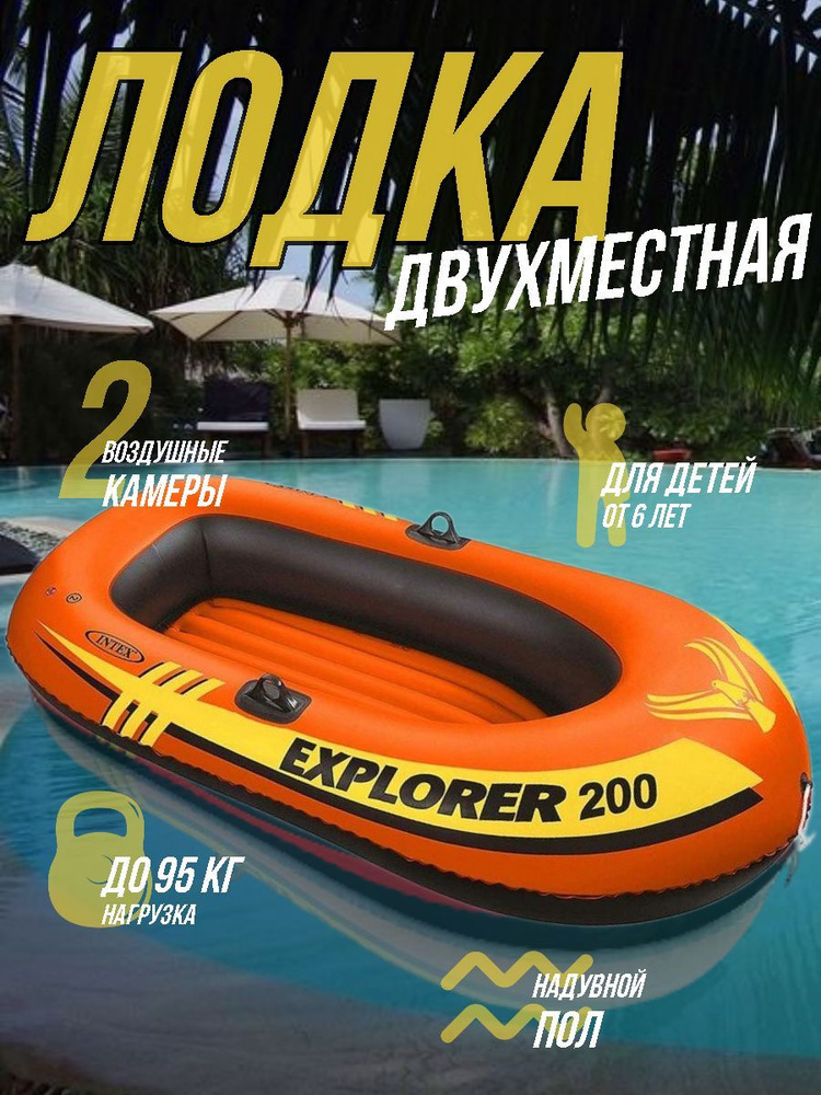 Лодка надувная Explorer 200, размер 185х94х41 см, до 95кг от 6 лет #1