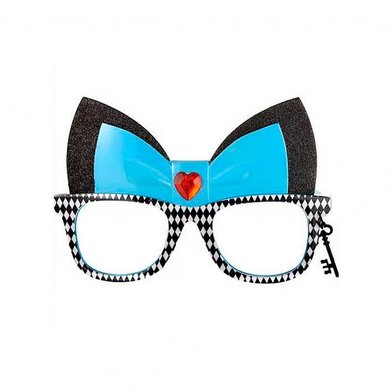 Карнавальные очки "Модница" Синий Бантик #1
