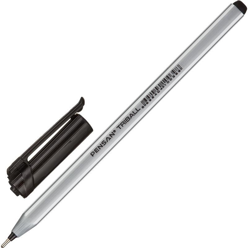 Ручка шариковая Pensan Triball, масляные чернила, черная, 0.7 мм, набор 12 штук  #1