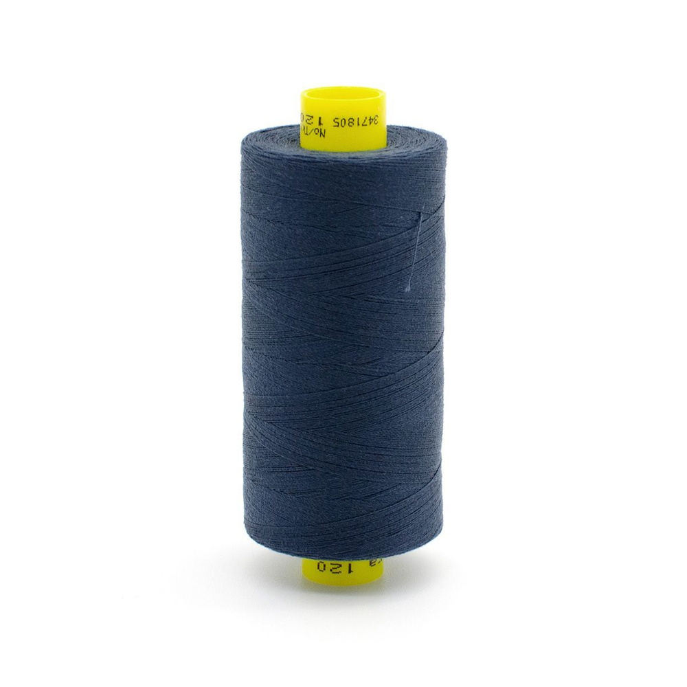 Нитки для шитья, нить промышленная для оверлока Mara № 120/2, 1000 м, 537 темно-серо-синий джинс, Gutermann #1