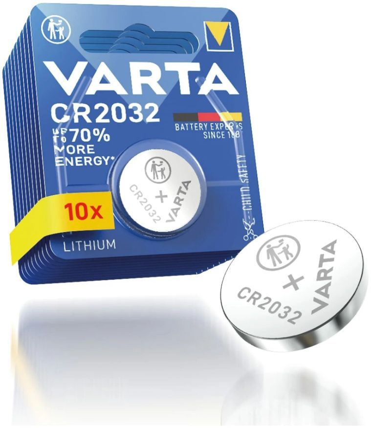 Батарейка CR 2032 Varta Lithium 3V литиевая, Варта 2032, таблетка, 10 шт  #1