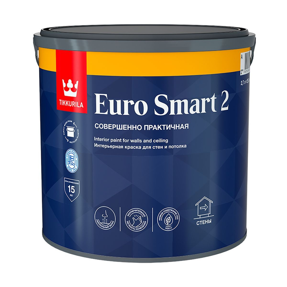 Краска "Euro smart-2" 2,7 л интерьерная Tikkurila #1