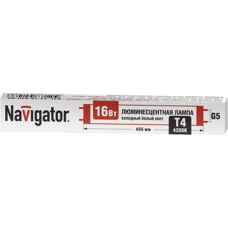 Лампа люминесцентная Navigator NTL-T4-16-840-G5 16Вт T4 4200К G5 #1