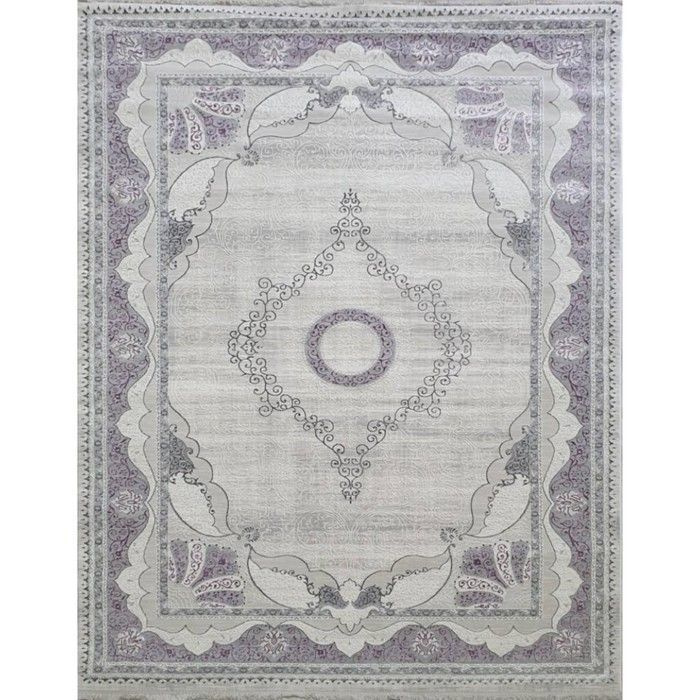 AVALON CARPET Ковер Amatis LUX 36564A кремовый и лиловый с потертостями, винтажный с узорами, на пол #1