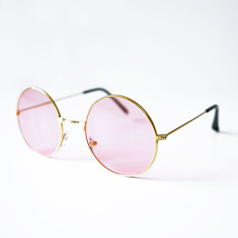 Карнавальные очки "Круглые" Розовые #1