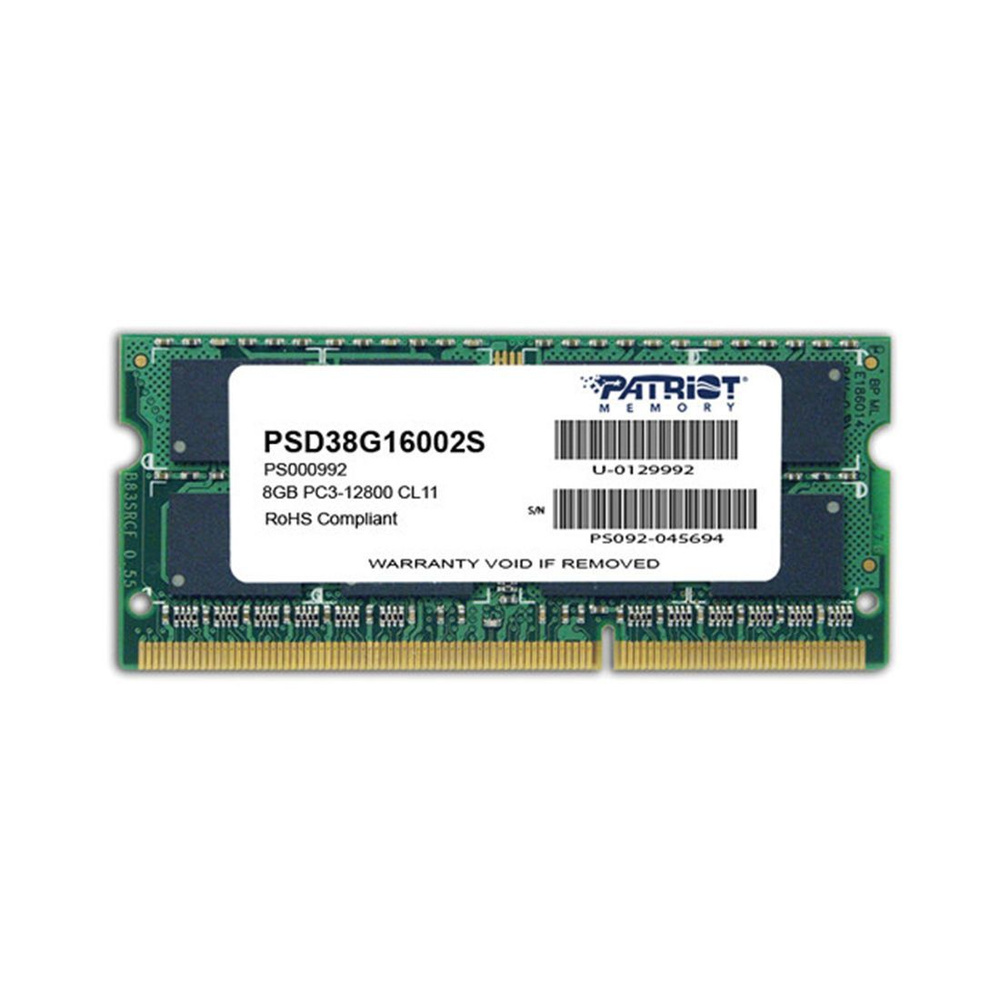 Patriot Memory Оперативная память Модуль памяти для ноутбука Patriot SL PSD38G16002S DDR3 8GB 1x8 ГБ #1