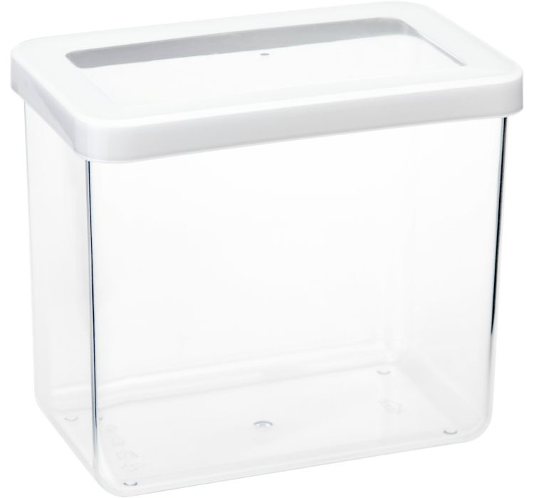 Банка для сыпучих продуктов Idea / Идея Степ с крышкой пластик прозрачный 1.7л / посуда для кухни / контейнер #1