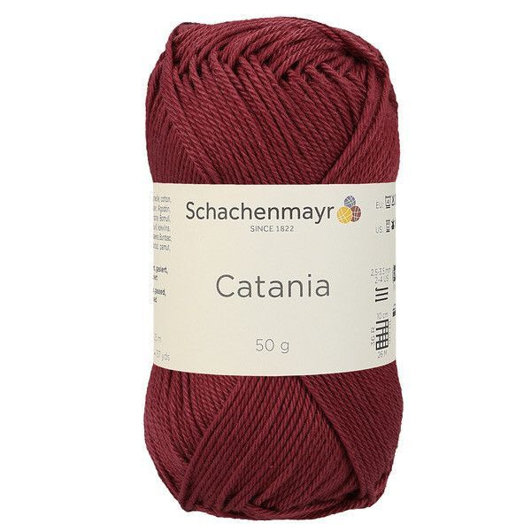 Хлопковая мерсеризованная пряжа для вязания Catania Schachenmayr (100% хлопок, 50г/125м), 2 мотка, цвет #1