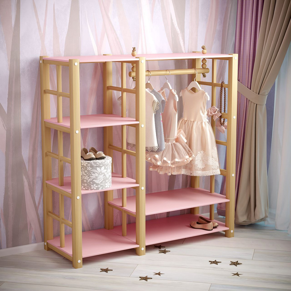 Детский шкаф - стеллаж монтессори Forest Pink #1