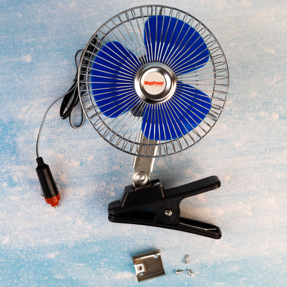 Вентилятор автомобильный в машину от прикуривателя 16см, 24 V MEGAPOWER / Вентилятор для машины в салон #1