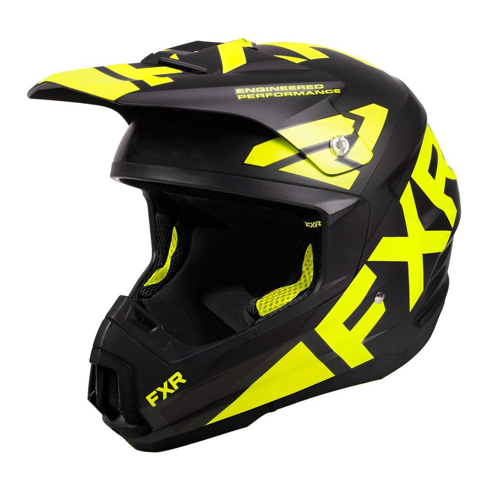 FXR Шлем для снегохода, цвет: черный, желтый, размер: S #1